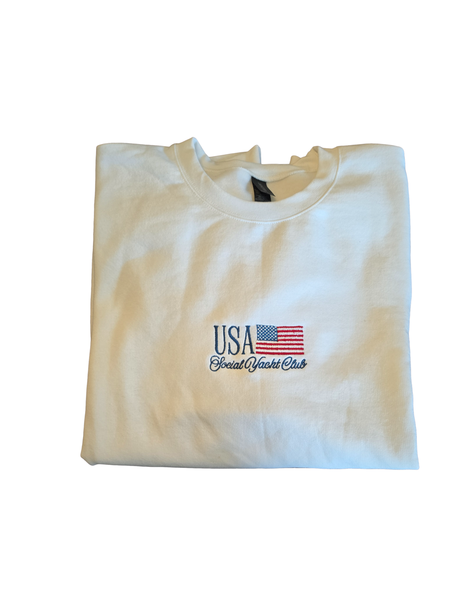 Embroidered USA Social Yacht Club Tee or Crewneck
