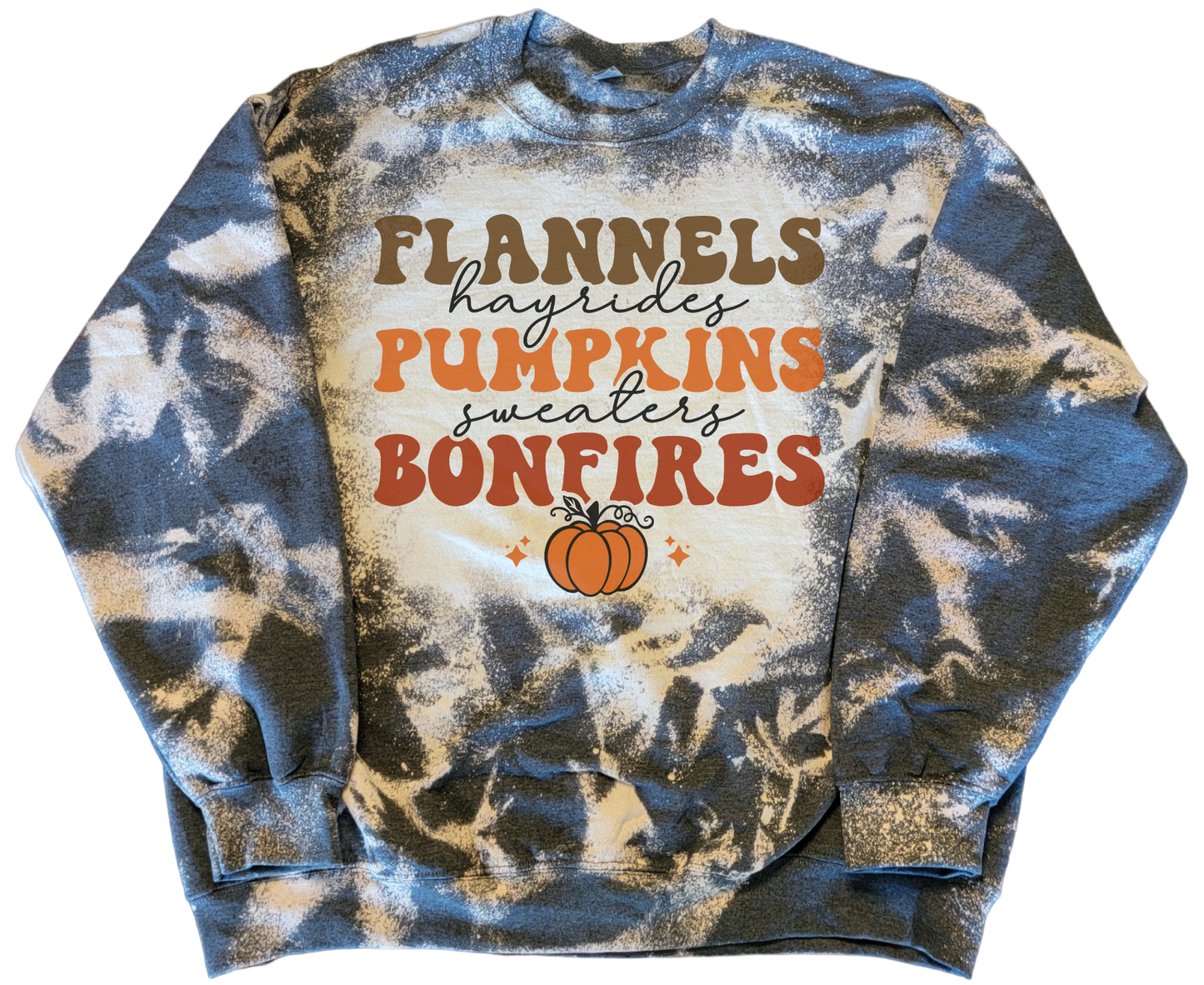Fall Designs Bleached Crewneck