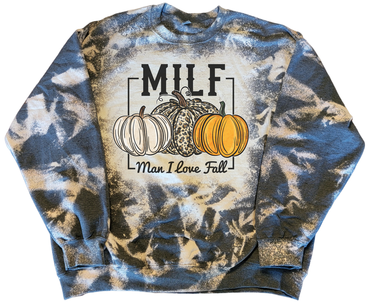 Fall Designs Bleached Crewneck