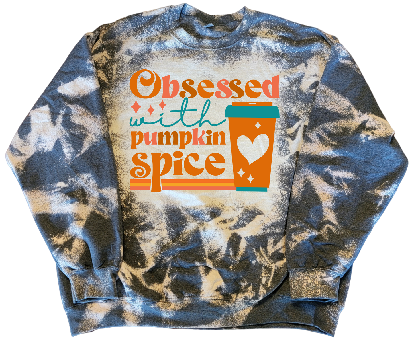 Fall Designs Bleached Crewneck