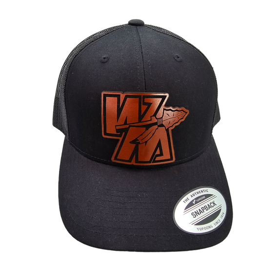 Warriors Leather Patch Snapback Hat (Black or Camo)