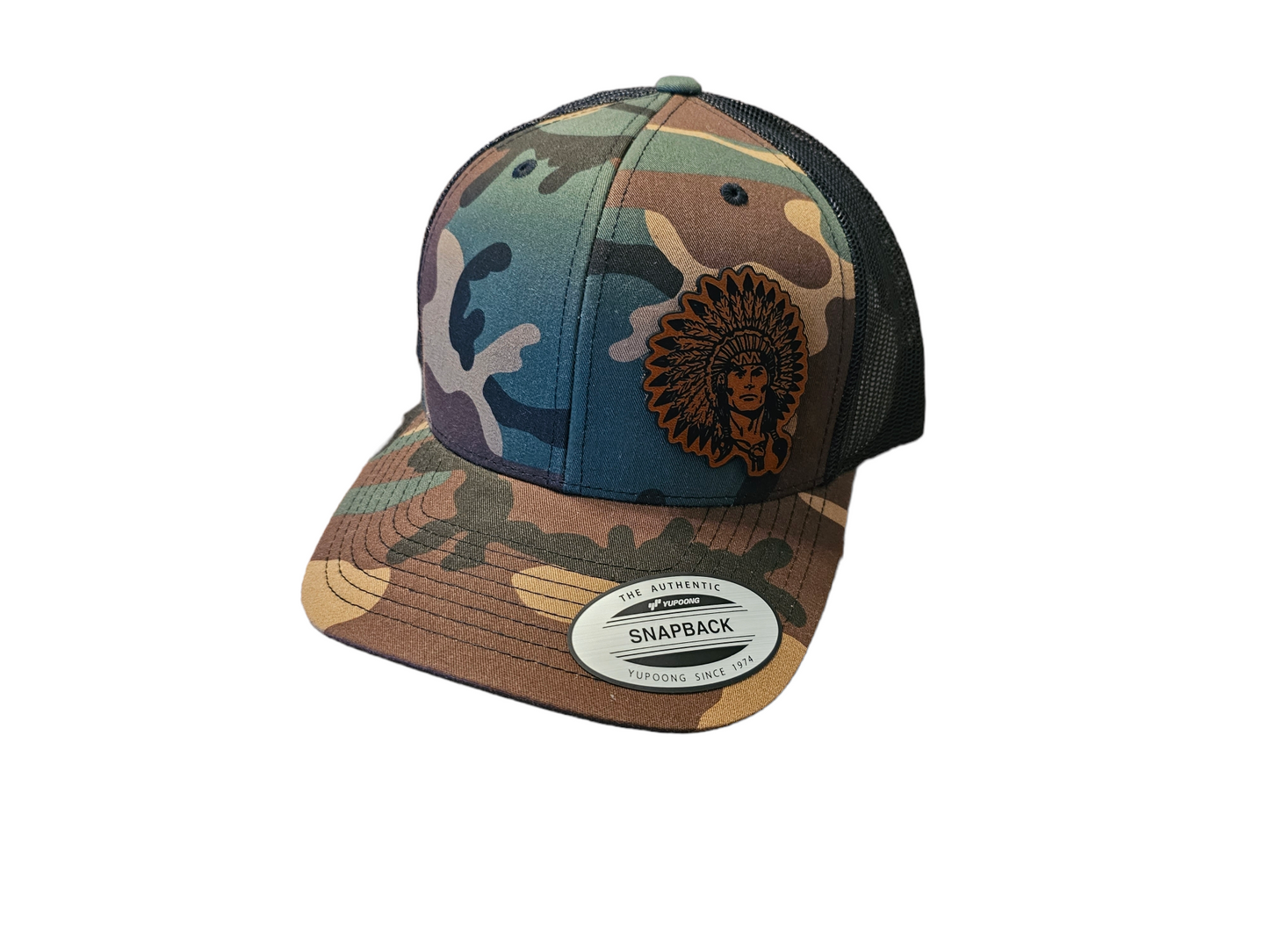 Utica Redsins Leather Patch Snapback Hat (Black, Camo, Pink)