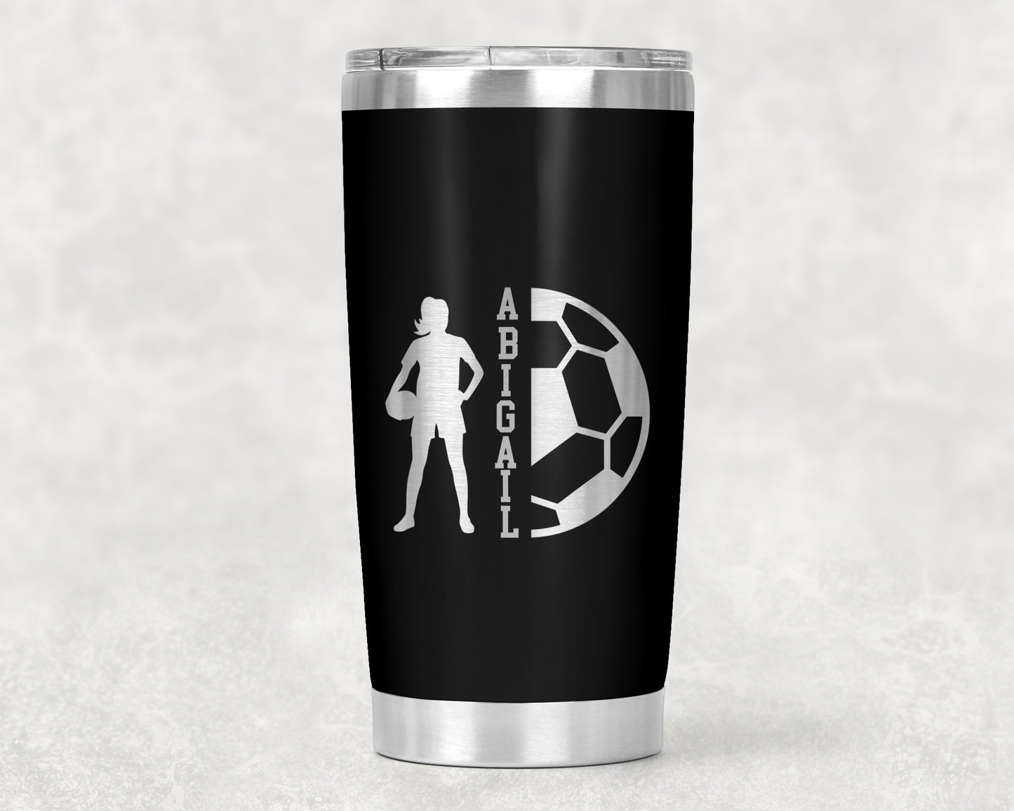 Soccer Girl Engraved 20oz. Tumbler (Customizable)