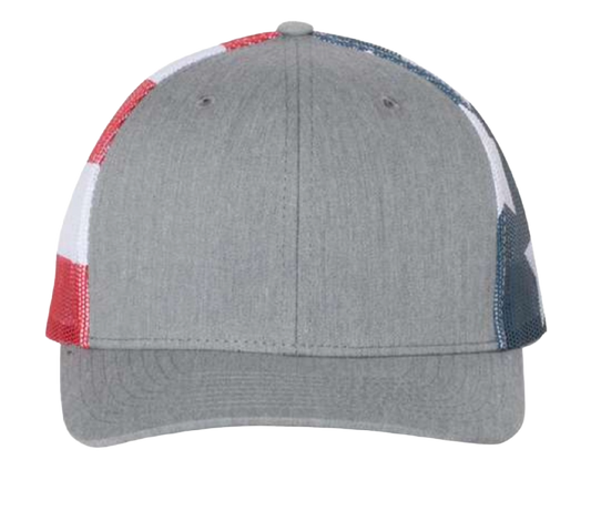 American Leather Patch Flag Snapback Hat