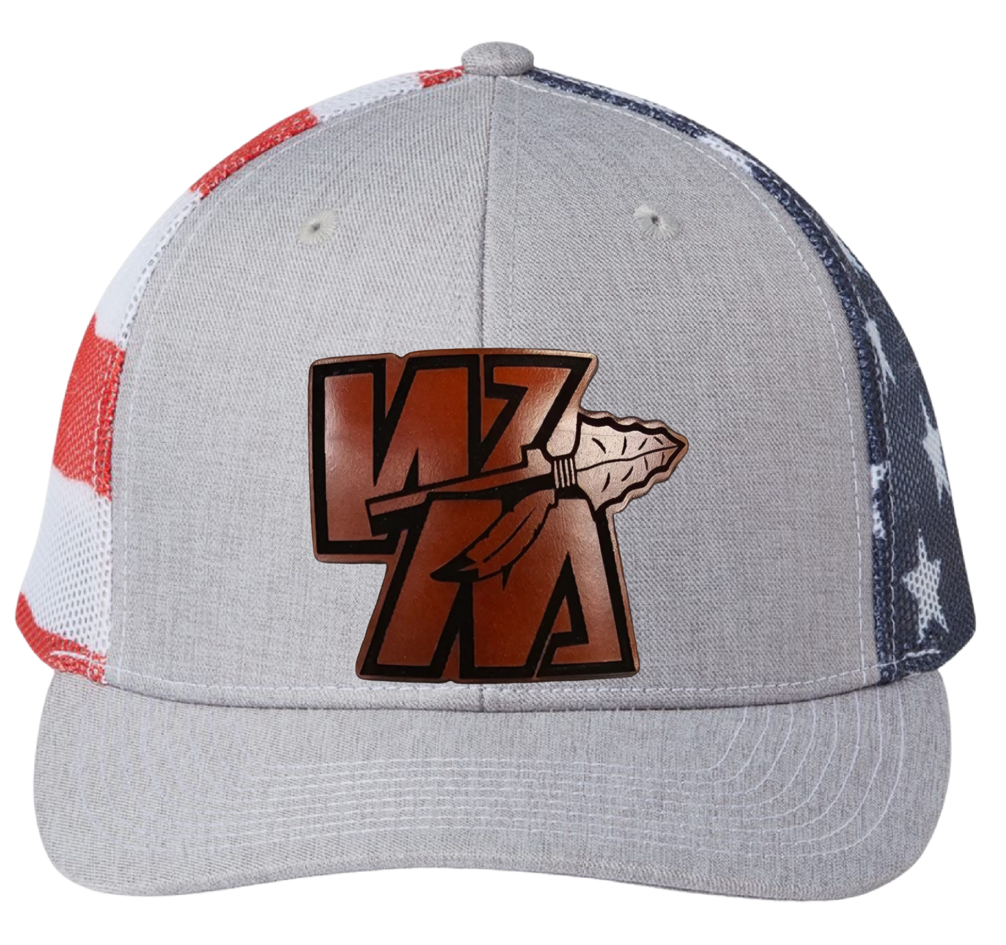 Warriors Leather Patch Flag Snapback Hat