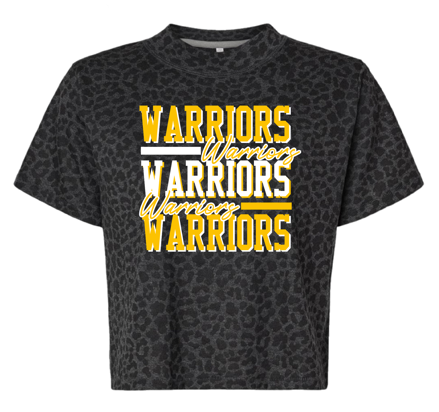 Warriors Crop Leopard Tee