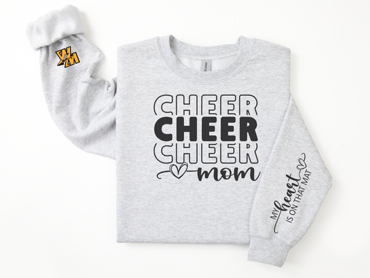Heart on the Mat Cheer Mom Hoodie/Crewneck/Tee