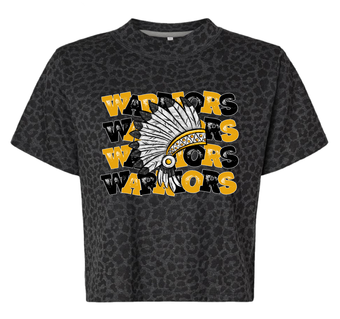 Warriors Crop Leopard Tee