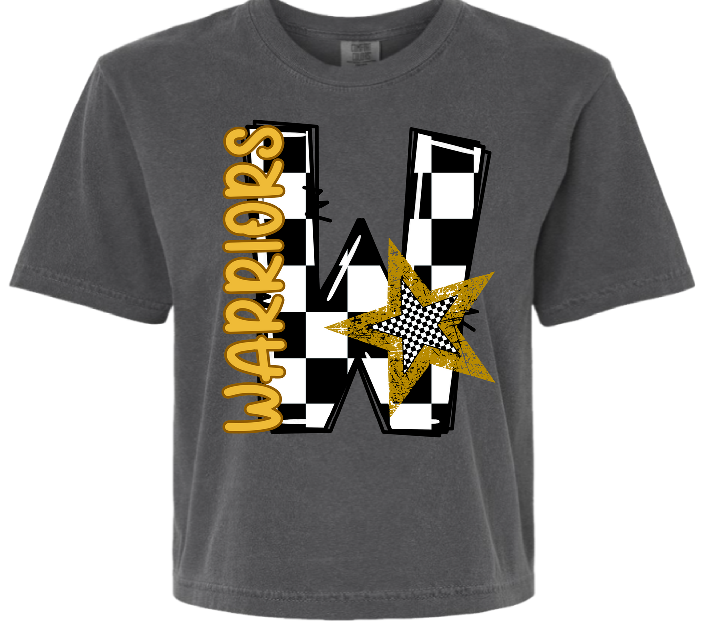 Check Warriors Comfort Colors Crop Tee