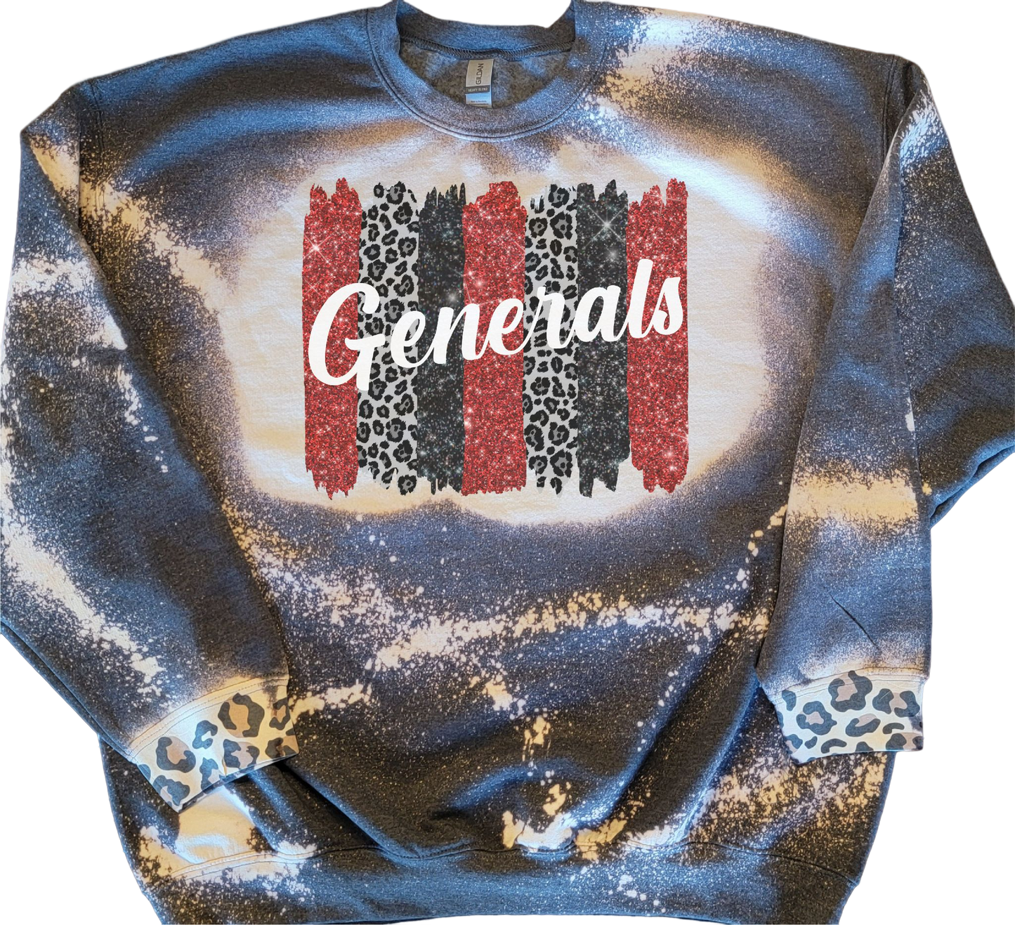 School Spirit Brush Strokes Bleached Sweatshirt (Choose Team)