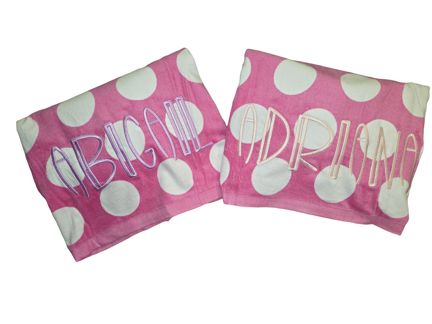 Embroidered Polka Dot Beach Towels