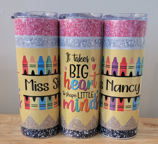 Big Heart Teacher Tumbler (Customizable)