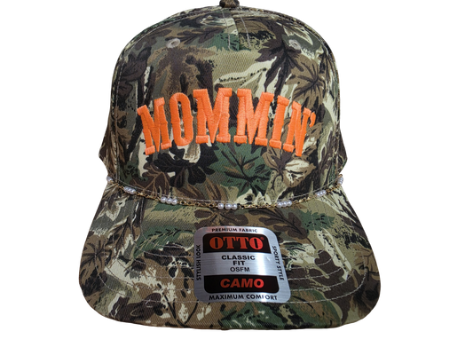 Embroidered Camo & Pearls Mommin' OTTO Hat