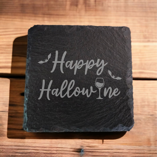 Happy Hallowine Slate Coaster