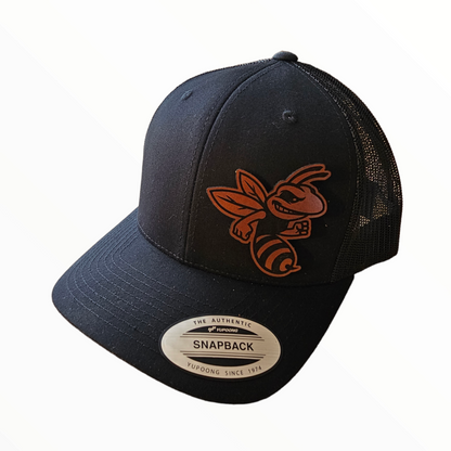 Hornets Leather Side Patch Snapback Hat (Black, Camo, Pink)