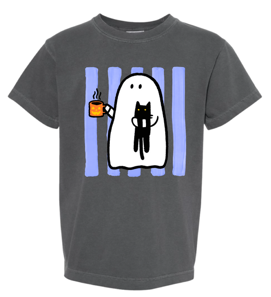 Just a Ghost and Her Cat Halloween Comfort Colors Tee