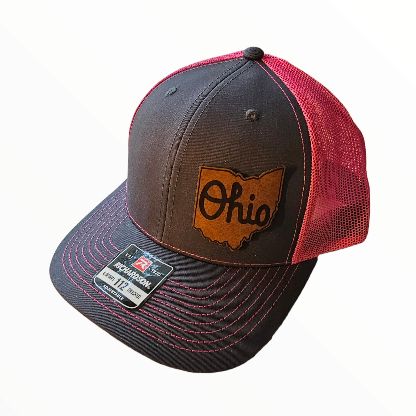 Ohio Side Leatherette Patch Snapback Hat (Black, Camo, Pink)