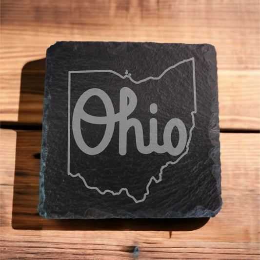Ohio State Outline Slate Coaster
