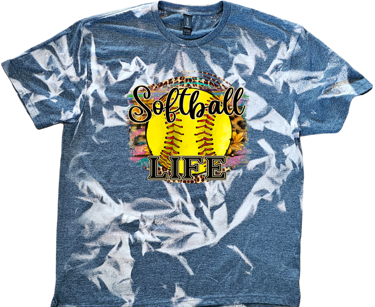 Softball Life Tie Dye Bleach Tee