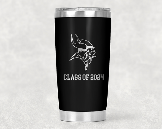 20oz. Vikings Class of 2024 Engraved Stainless Steel Tumbler (Customizable)