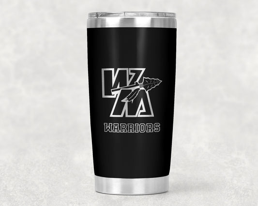 20oz. Warriors Engraved Stainless Steel Tumbler (Customizable)