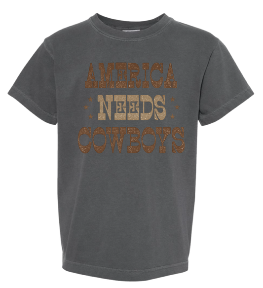 America Needs Cowboys Comfort Colors Tee