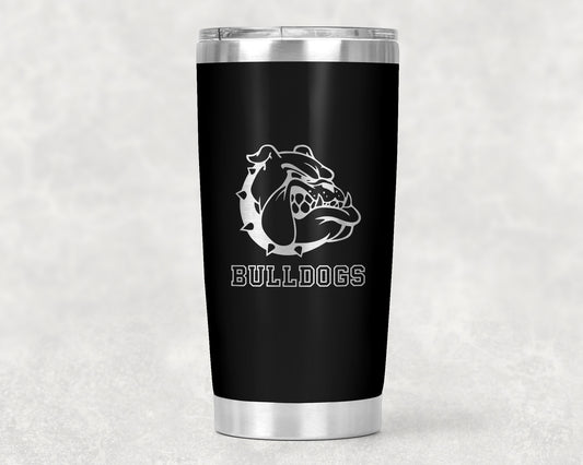 20oz. Bulldogs Engraved Stainless Steel Tumbler (Customizable)