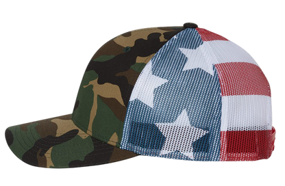 Warriors Leather Patch Richardson Camo Flag Snapback Hat