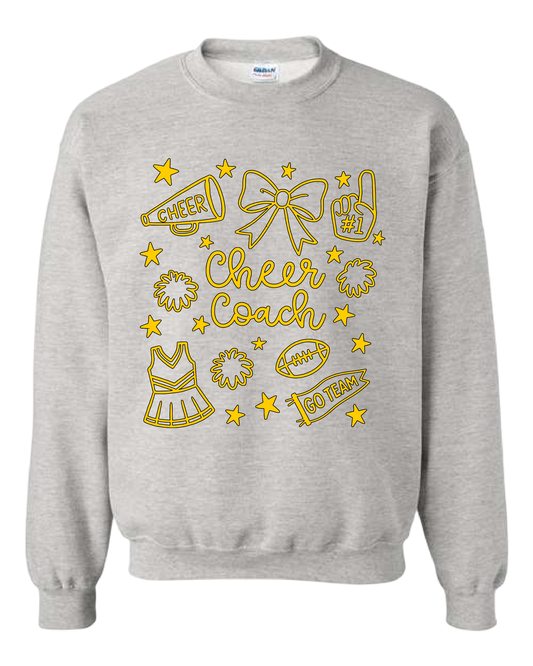 Cheer Coach Doodle Hoodie/Crewneck/Tee