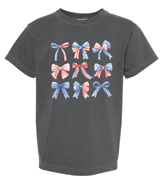 4th of July Bows Comfort Colors Tee