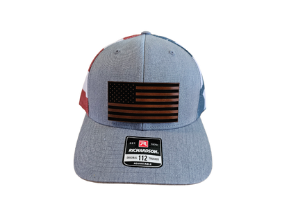 American Leather Patch Flag Snapback Hat