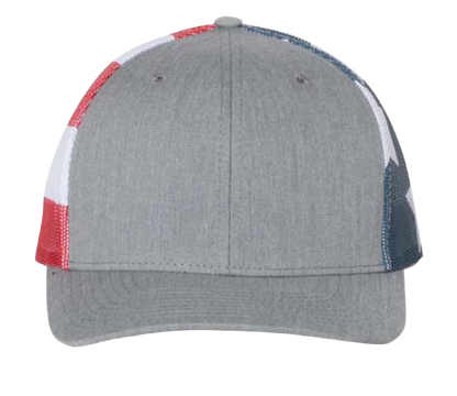 American Leather Patch Flag Snapback Hat