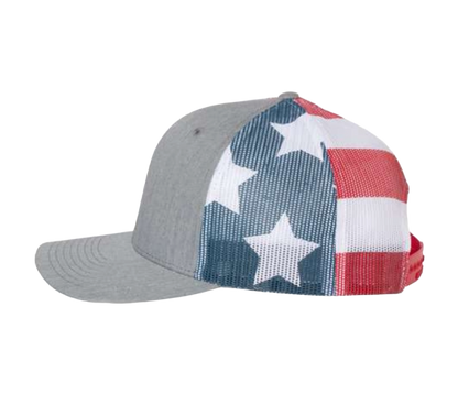 American Leather Patch Flag Snapback Hat