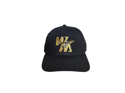 Black and Gold Embroidered WM Hat