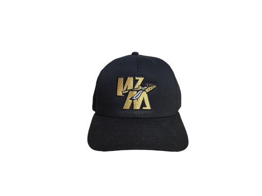 Black and Gold Embroidered WM Hat