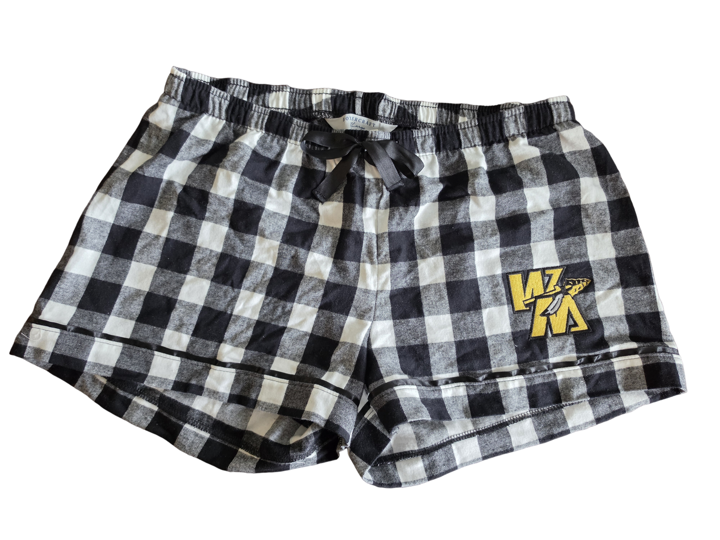 Embroidered WM Women's Flannel Boxer Shorts