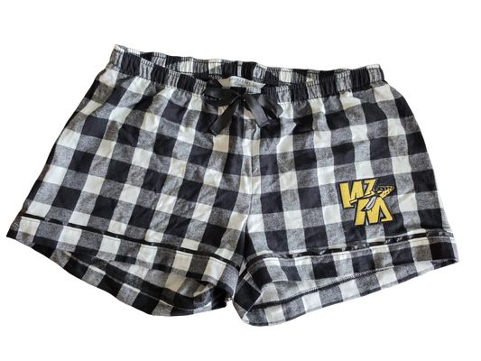 Embroidered WM Women's Flannel Boxer Shorts