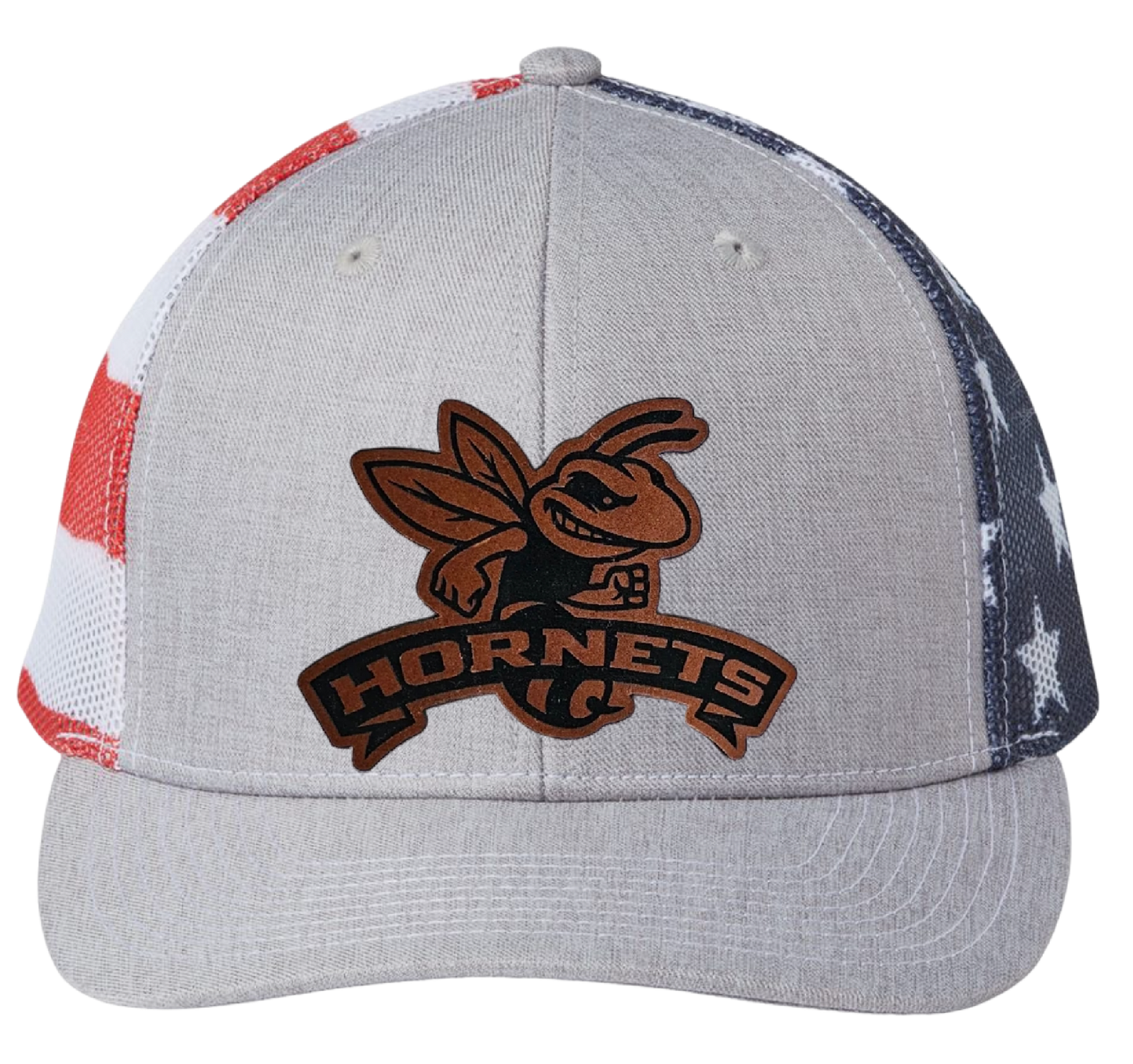 Hornets Leather Patch Flag Snapback Hat