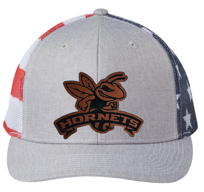 Hornets Leather Patch Flag Snapback Hat