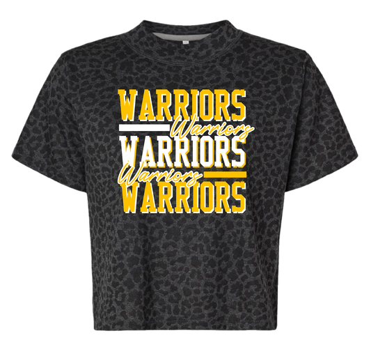 Warriors Crop Leopard Tee