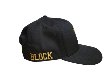 Black and Gold Embroidered WM Hat