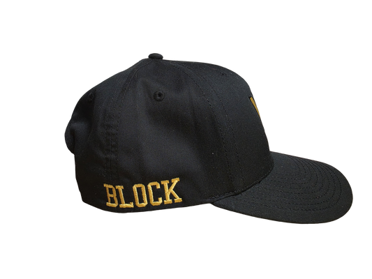 Black and Gold Embroidered WM Hat