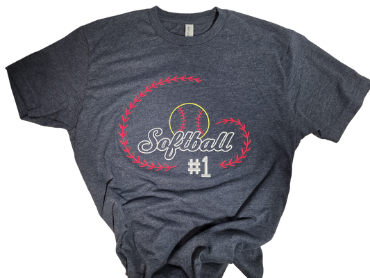 Embroidered Comfort Colors Softball or Baseball Tee