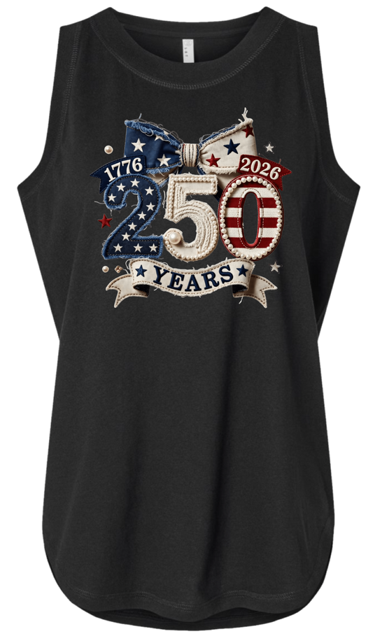 250th Patriotic Bow Tank Or Tee