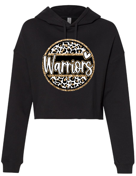 Warriors Cheetah Cropped Hoodie