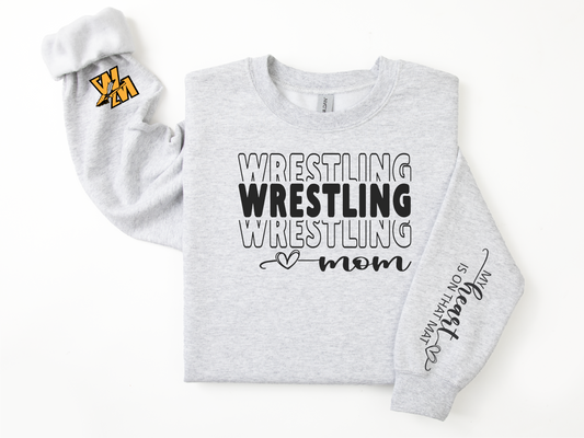 Heart on the Mat Wrestling Mom Hoodie/Crewneck/Tee